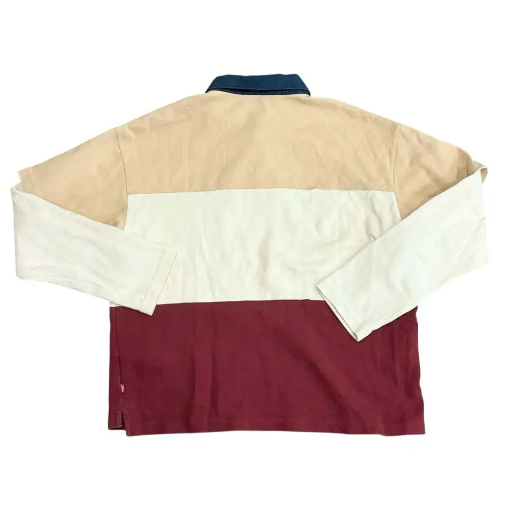 Men’s Vintage Levi's Colorblock Long Sleeve Rugby Shirt Sz XL
